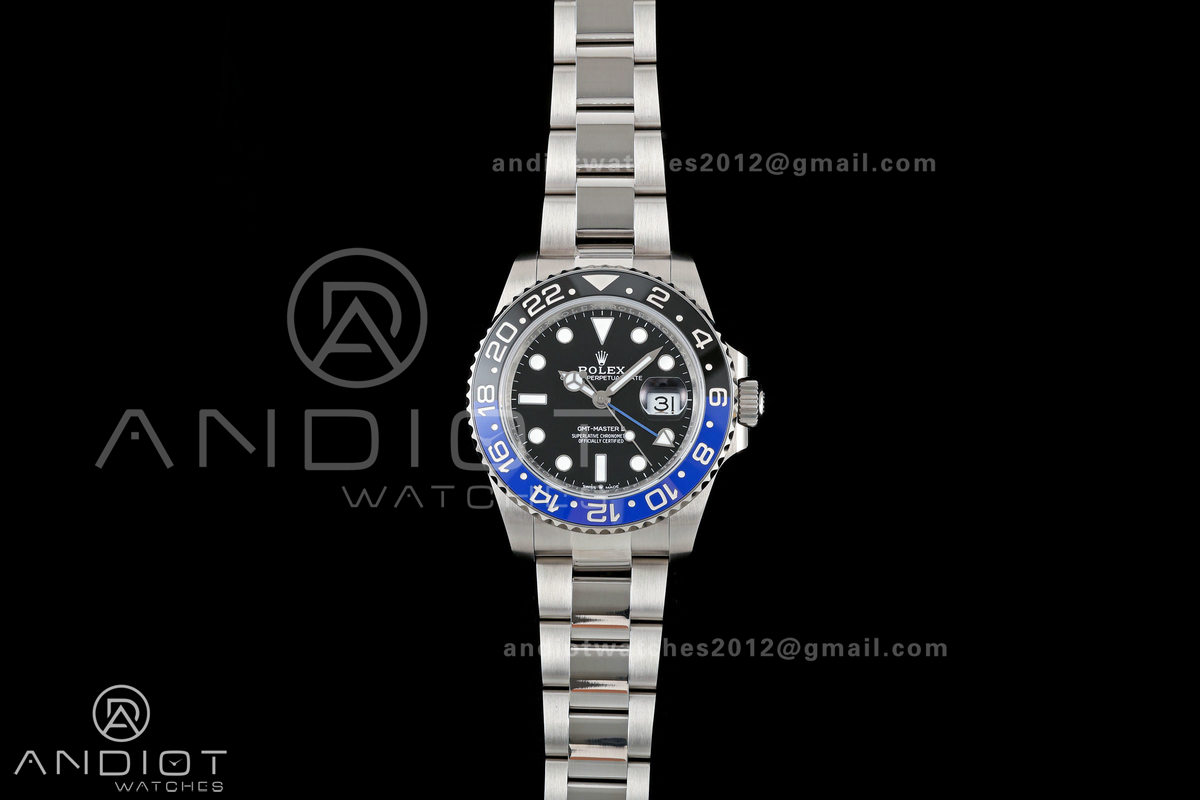 GMT-Master II 126710 BLNR Black/Blue V2 904L SS QF 1:1 Black Dial On Oyster Bracelet SH3285 CHS (Free Sprung)